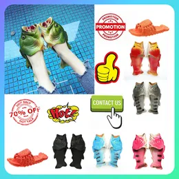 Diseñador Casual Pescado Camarones Zapatillas divertidas Hombres Mujer Ropa antideslizante Peso ligero Transpirable Corte bajo Suelas súper suaves Sandalias Planas al aire libre Playa Zapatilla