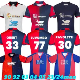 2023 2024 Cagliari Soccer Jersey PAVOLETTI LAPADULA VIOLA JANKTO LUVUMBO RANIERI NANDEZ OBERT MAKOUMBOU Home Away 3º Zola Gobbi João Pedro Simeone 90 92 03 04 05 retr