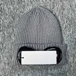 Cp Two Lens Glasses Goggles Beanies Men Knitted Hats Skull Caps Outdoor Women Uniesex Winter Beanie Grey Bonnet Gorros Company 2024 Winter 017US9