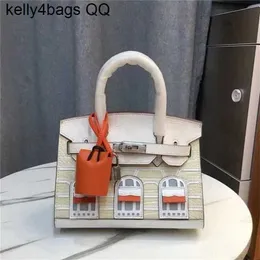 Designer-Tasche Cargos Echtes Leder 7A Kleines Haus Krokodilleder Französische Handarbeit Luxuriöse handgefertigte französische Damen 2023 Druck mit Lederfarbe po4LAW