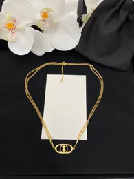 damessieraden ketting ontwerper voor vrouwen hanger kettingen luxe klassieke ketting vrouw sieraden 46S896BRA.35OR goudkleurige messing kettingen 5 stijlen met doos