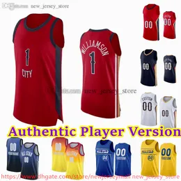 1 Zion Williamson Jersey Custom Player 3 CJ McCollum Basketball Authentic zszyty koszulki Kira Lewis Jr. Trey Murphy III Brandon Ingram Valanciunas Nance Jr.