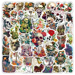 50PCS New Aesthetic Stickers Skeleton with botanical Graffiti Decorated Suitcase Notebook Guitar Scooter Waterproof Sticker Bulk M293F