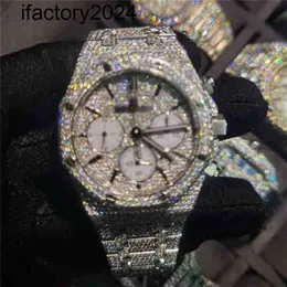 Ap Watch Diamond Moissanite Iced Out pode passar no teste 2023wristwatch 2023 Mosang Stone Personalização pode passar no Tt do movimento mecânico masculino Waterproo12reelgo