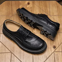 Vintage estilo britânico vestido masculino couro genuíno artesanal confortável designer casual negócios sapatos sociais masculino