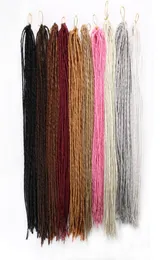 LANS 20 inch Synthetic Braiding Hair Extensions Dreadlocks 24 strands 100gpc Crochet Braids Hair White Blonde Black Color LS356474089