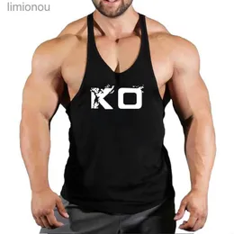 Herren-Tanktops Marke Fitnessstudios Kleidung Männer Bodybuilding und Fitness Stringer Tank Top Weste Sportbekleidung Unterhemd Muskeltraining Unterhemden LaufenL240124