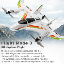 2.4G 6CH X450 3D/6G RC垂直離陸LED RCグライダー固定翼RC飛行機モデルRTFリモートコントロールrc子供ギフト240118