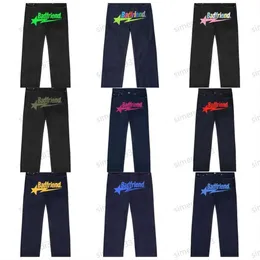 Heren Jeans Heren Y2k Hiphop Badfriend Brief Afdrukken Baggy Zwarte Broek 2024 Harajuku Mode Punk Rock Wijde Voet Broek streetwear Rw3