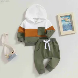 Kleidungssets Herbst Neue Baby Jungen Kleidung Casual Langarm Kontrastfarbe Hoodies Sweatshirt Tops Hosen 2 Stücke Outfits Set Für Kinder Kleinkind