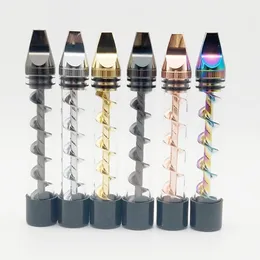 Newly 7pipe twisty glass blunt smoking dry herb herbal vap glass blunt starter kit kits tobacco grinder smoking filter dab straw pyrex