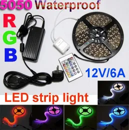 RGB Waterproof LED Strip Light SMD5050 300 led rope light 12V6A Power Supply IR Remote Controller2224006