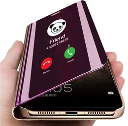 حالة هاتف Mirror لـ Samsung Galaxy S10 S9 S8 Note 8 9 Leather Smart View Case Flip Flip Flip for Samsung A30 A6 A84648345