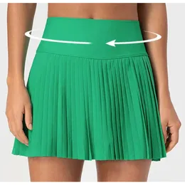Lu-383 Pleated Skirts Yoga Outfits Tennis Golf Sports Shorts With Inside Pocket Women's Leggings Quick Dry Breathable Pants Running Exerc 19