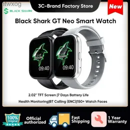 Умные часы 2023 Black Shark GT Neo Smartwatch 2.02 TFT-дисплей Мониторинг здоровья Спортивные фитнес-часы 7 дней Срок службы батареи Полностью моющиеся YQ240125