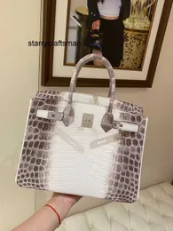 Borsa in vera pelle Borsa in pelle di coccodrillo himalayano completamente fatta a mano 30 Borsa da donna Garanzia di qualità