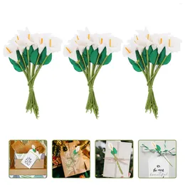 Decorative Flowers 144 Pcs Accessories Simulation Small Bouquet Decor Lovely Flower Decorations Iron Wire Greeting Cards