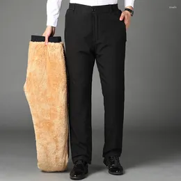 Pantaloni da uomo 2024 Aggiungi pile invernale solido pantaloni da lavoro da uomo abbigliamento maschile dritto Harem casual