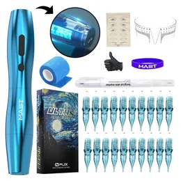 Mast Wireless Tattoo Kit P20 Pen Machine Cartridge Needles for Eyebrow Lips Permanent Makeup TZ-021