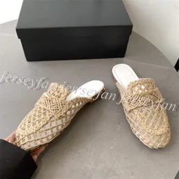 Pantofole tessute da donna di qualità premium Etichetta dorata stile corda Taglia EUR35-EUR40 25944