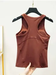 Lu Hizalama Bel Uzunlukta Kadınlar Racerback Tank Top Tereyağlı Yumuşma Dört Yönlü Streç Sıkı Uygun Gömlekler Yaz Spor Yeleği Yoga Lu Lemon Ll 2024