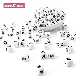 100/150/300/1000pcs 12mm Baby Silicone Letter Beads Teether Personlig PACIFIER CLIP CLICK Kedja matklass Toeting Toy Baby Pärlor 240123