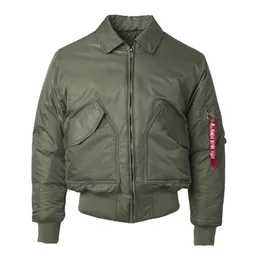 سترات الرجال 2023 Winter CWU-45P بالإضافة إلى الحجم في الولايات المتحدة Air Force Pilot Flight Jacket Men Hip Hop مبطنة Letterman Nylon Puffer Coat J240125