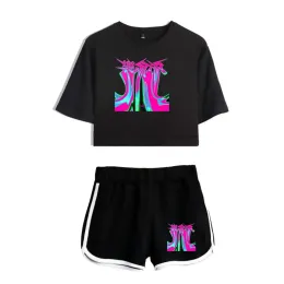 KPOP Stray Kids Rock-Star Album Trainingsanzug Damen Zweiteiliges Set Top und Shorts Outfits Casual Sportwear Streetwear K-POP Kleidung