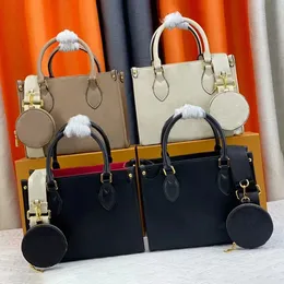 Luxurys toppkvalitet på GO Totes väska shoppare handväska designer kvinnor reser hög kapacitet pochette axelväskor män läder präglade bruna blommor veckor väskor