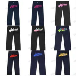 Jeans da uomo Y2k Hip Hop Badfriend Lettera stampa pantaloni larghi neri Harajuku moda punk rock pantaloni larghi streetwear zrh