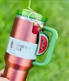 Watermelon Moonshine H2.0 Bicchieri in acciaio inossidabile da 40 once con manico in silicone Coperchio Tazze per auto da viaggio in paglia Continua a bere bottiglie di acqua fredda 0125