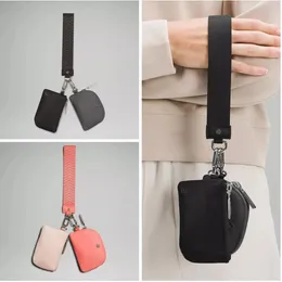 Luwomens New Dual Key Pouch Wristlet 클러치 가방 디자이너 지갑 지갑 카드 소지자 코인 지갑 키 체인 나일론 캔버스 지갑.