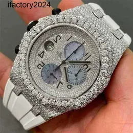 AP Watch Diamond Moissanite Iced Out يمكن اجتياز اختبار 3nnj 2023 آخر مجوهرات Wristwatch VVS Out VVS1 2 طن من الذهب الذهبي Watchvbki