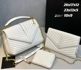 aTop designer shoulder bag chain belt handbag plaid wallet double letter solid buckle sheepskin caviar pattern women's high-end evening bag handbag kit3