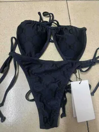 Conjunto de Bikini con tangas para mujer, traje de baño a rayas, traje de baño Sexy, envío rápido