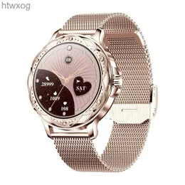Relógios inteligentes Relógio inteligente CF12 Mulheres 1.2 polegadas Moda Smartwatch Fitness Sports BT Chamada Controle de Música Pressão Arterial Oxigênio Senhoras Relógio de Pulso YQ240125