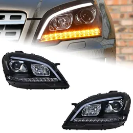 Para benz w164 faróis 2009-2012 ml350 ml400 ml500 faróis luzes de nevoeiro luz diurna drl led sinal de giro