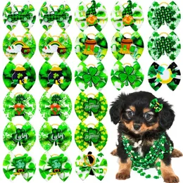 Abbigliamento per cani 50 pezzi Fiocchi Cani di San Patrizio Bowknot per capelli piccoli Accessori per animali domestici Articoli per animali Toelettatura