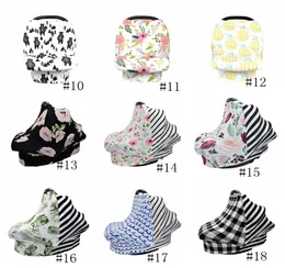 Baby Canopy Car Seat Cover 26styles INS Floral Stretchy Cotton Baby Nursing Cover Feeding Stroller Cover Infant Scarf Blanket GGA35643678