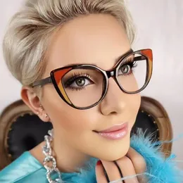 Sonnenbrille Retro Cat Eye Schmetterling Damen Anti Blaues Licht Brillengestell Mode Mädchen TR90 Tasche Blumenkontrast Flacher Spiegel INS Stil Glasse