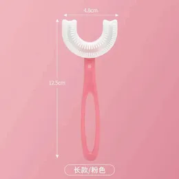 Brosse à dents Brosse à dents enfants 360 degrés en forme de U enfant brosse à dents dents brosse Silicone enfants dents soins bucco-dentaires CleaningL2401