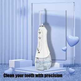 Портативный стоматологический ирригатор для полости рта Water Flosser с 5 режимами, 5 сменными струйными насадками, перезаряжаемым водонепроницаемым очистителем зубов для дома и путешествий - 300 мл, съемный