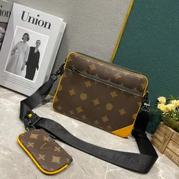 Lüks tasarımcı çanta erkekler messenger çanta kadın erkekler çanta çanta çapraz bag moda tuval cüzdan çantası deri omuz omuz adam çanta kart sahibi 3 set