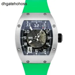 Reloj Richardmills Relojes mecánicos automáticos suizos intactos para hombre Platino de 18 quilates Caucho verde 38 mm Rm005