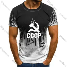 Camiseta para hombre, camisetas de verano Cccp rusas en 3d para hombre, camiseta de manga corta para hombre de la URSS y la Unión Soviética, camisetas para hombre de Moscú, camisetas con cuello redondo, ropa