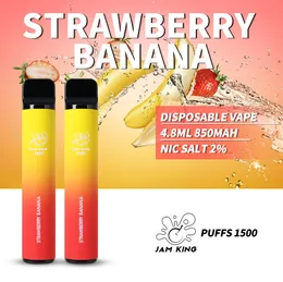 Jam Kralı 1500 Vape Desechable Tek Kullanımlık Vape Puff E Sigara Eu Depo Elfbar Vapes 4.8ml Pre Dolgulanmış 10 Tatlar Suyu 850mAh Pil 2% 20mg vs Lost Mary Einweg Vape