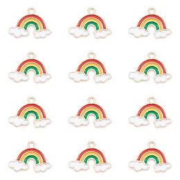 Adapter 40pcs Enamel Rainbow Clouds Charms for Jewelry Making Diy Necklace Pendants Earrings Accessories 14x18.5mm