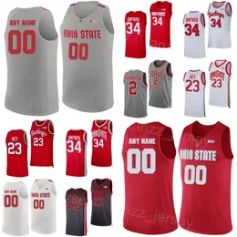 College Ohio State Buckeyes Basketball 2 Bruce Thornton Jersey Women Youth Man 1 Roddy Gayle Jr 23 Zed Key 10 Jamison Battle 0 Scotty Middleton 34 Felix Okpara 셔츠