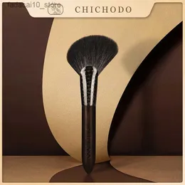 Makeupborstar Chichodo Makeup Brush-Luxurious Carved Ebony Animal Hair Series-Fox Gray Get Goat Hair Bronzer Brush-Beauty Pen-F148 Q240126