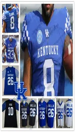 2019 Kentucky Wildcats 22 Jared Lorenzen 22 Chris Oats 12 Chance Poore 33 Travis Tisdale 89 Allen Dailey Jr Azul Preto Branco Jer3960447